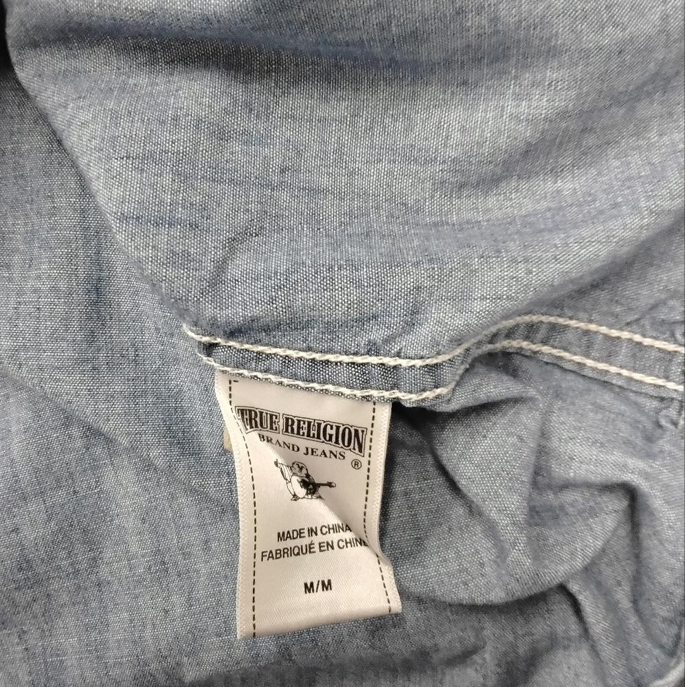 True Religion denim snap shirt. - Picture 6 of 10